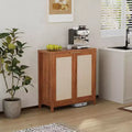Wicker Storage Cabinet with Doors and Adjustable Shelves Modern Sideboard/Dining Sideboard Suitable for Living Room, Dining Room