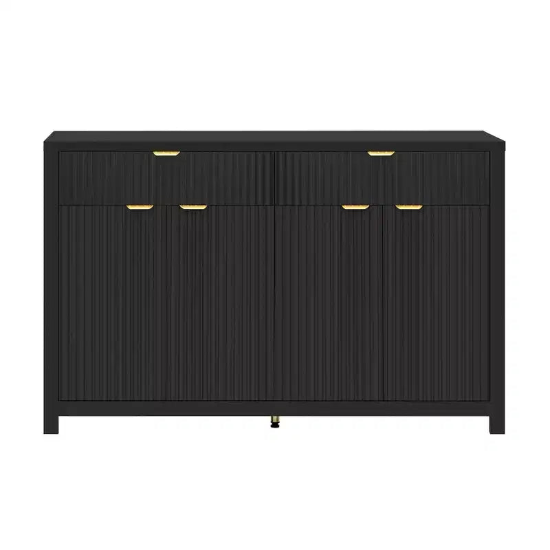 Credenza a 4 ante White Fluted