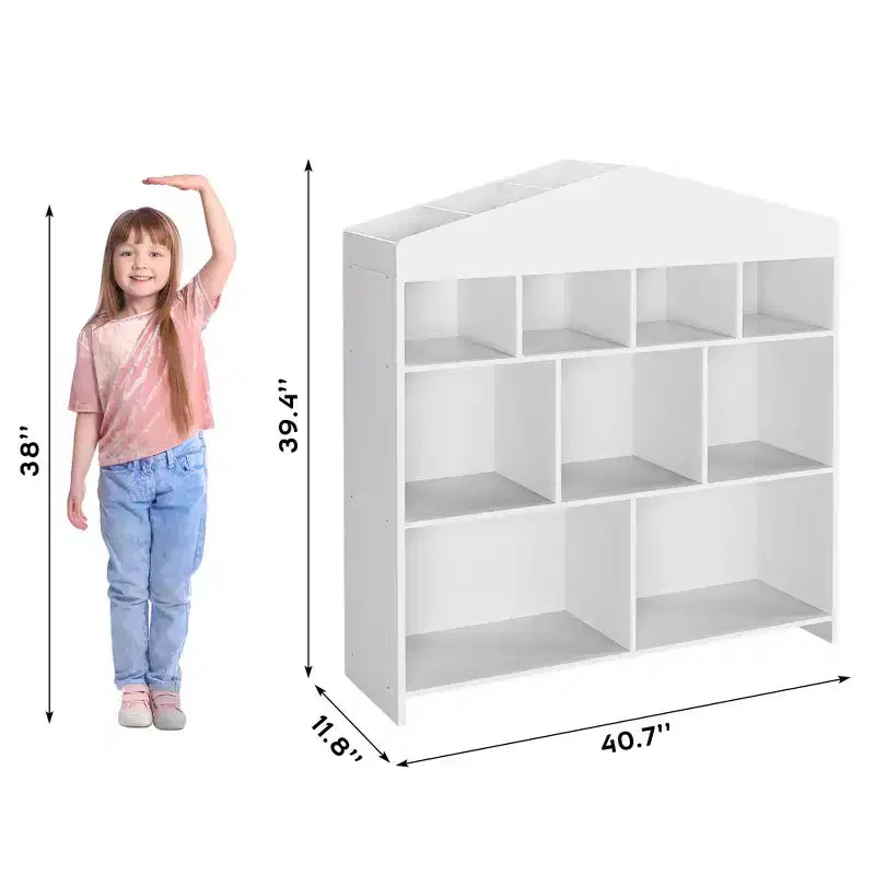 Libreria per bambini a 9 scomparti a forma di Casa Bianca