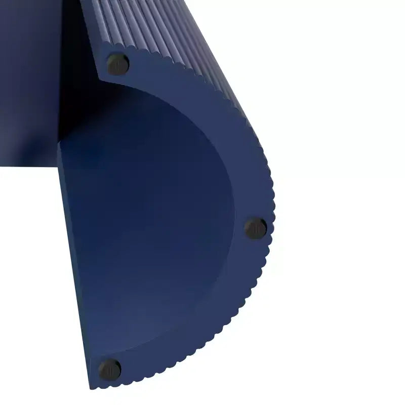 Consolle in legno scanalato moderno con 2 cassetti e piano ovale