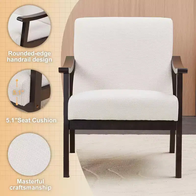 Poltrona imbottita con braccioli in legno curvo, seduta singola — Nero / Verde / Bianco