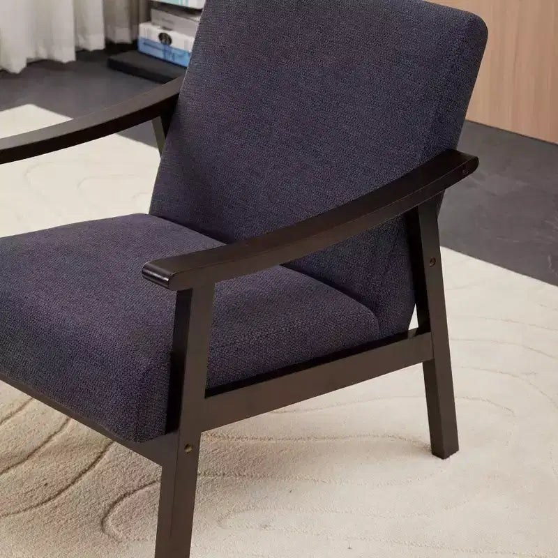 Poltrona imbottita con braccioli in legno curvo, seduta singola — Nero / Verde / Bianco