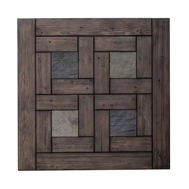 Comodino marrone a 2 cassetti in legno di cedro