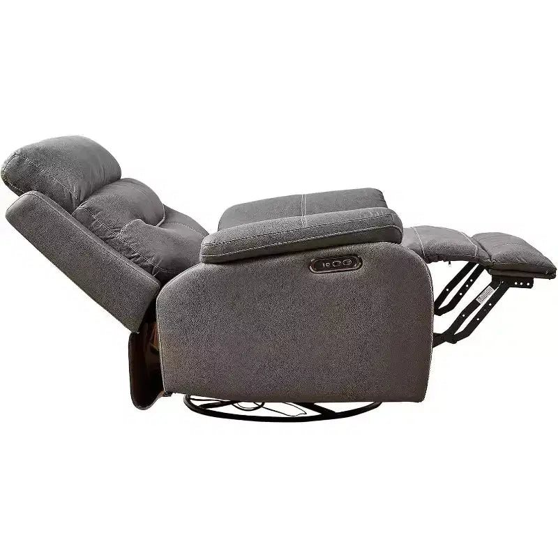 Poltrona reclinabile girevole elettrica grigio scuro, monoposto