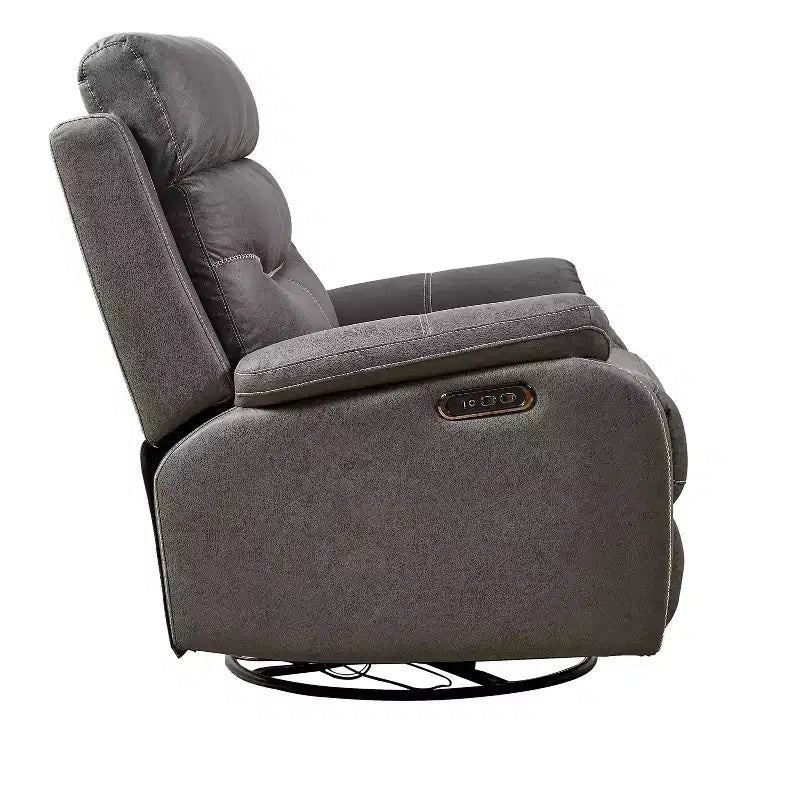Poltrona reclinabile girevole elettrica grigio scuro, monoposto