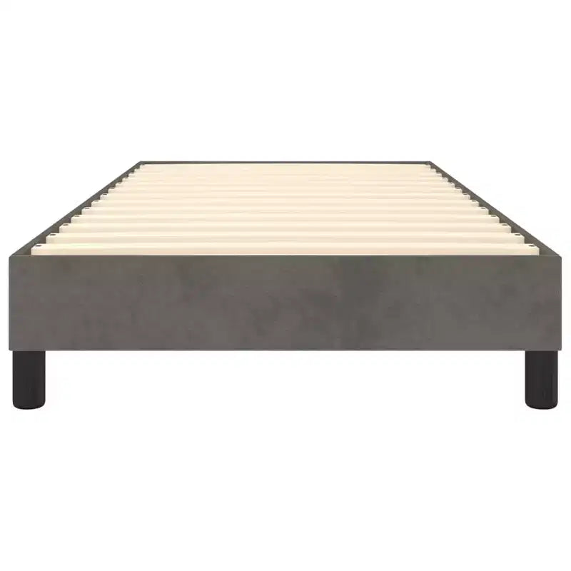 Letto a piattaforma singolo imbottito in velluto grigio scuro, 1 posto letto