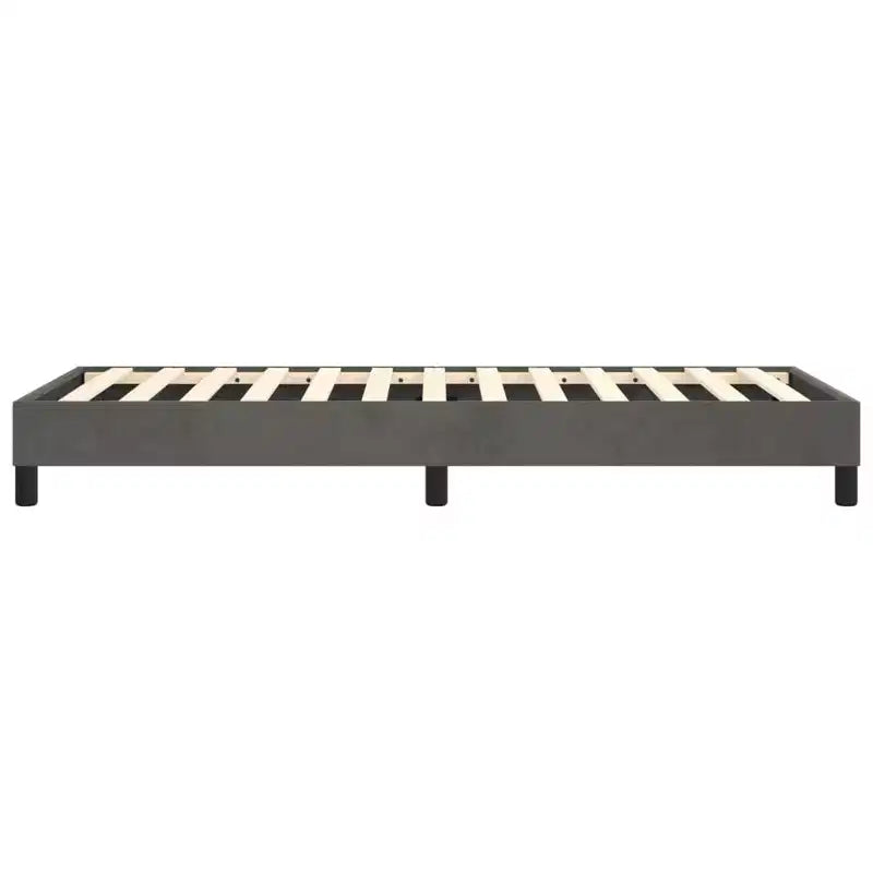 Letto a piattaforma singolo imbottito in velluto grigio scuro, 1 posto letto