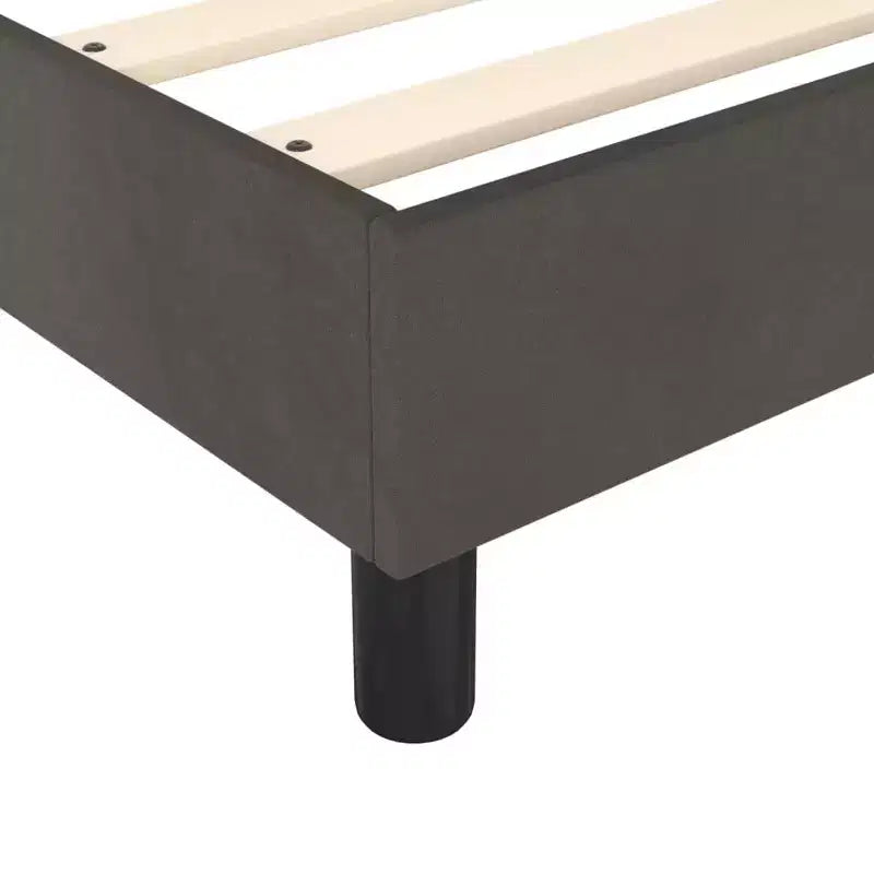 Letto a piattaforma singolo imbottito in velluto grigio scuro, 1 posto letto
