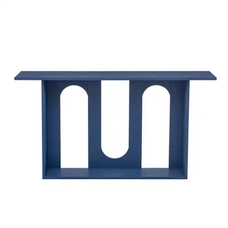 Consolle curvata con ripiano aperto, disponibile nei colori Nero / Blu / Naturale / Bianco, Stile moderno, Montaggio da 1 persona