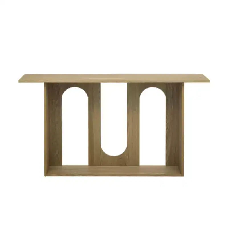 Consolle curvata con ripiano aperto, disponibile nei colori Nero / Blu / Naturale / Bianco, Stile moderno, Montaggio da 1 persona
