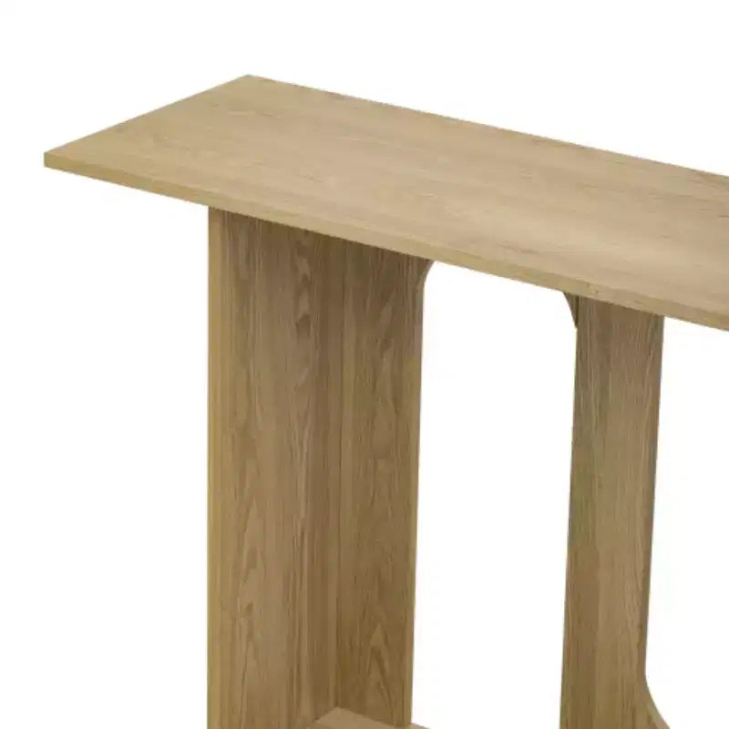Consolle curvata con ripiano aperto, disponibile nei colori Nero / Blu / Naturale / Bianco, Stile moderno, Montaggio da 1 persona