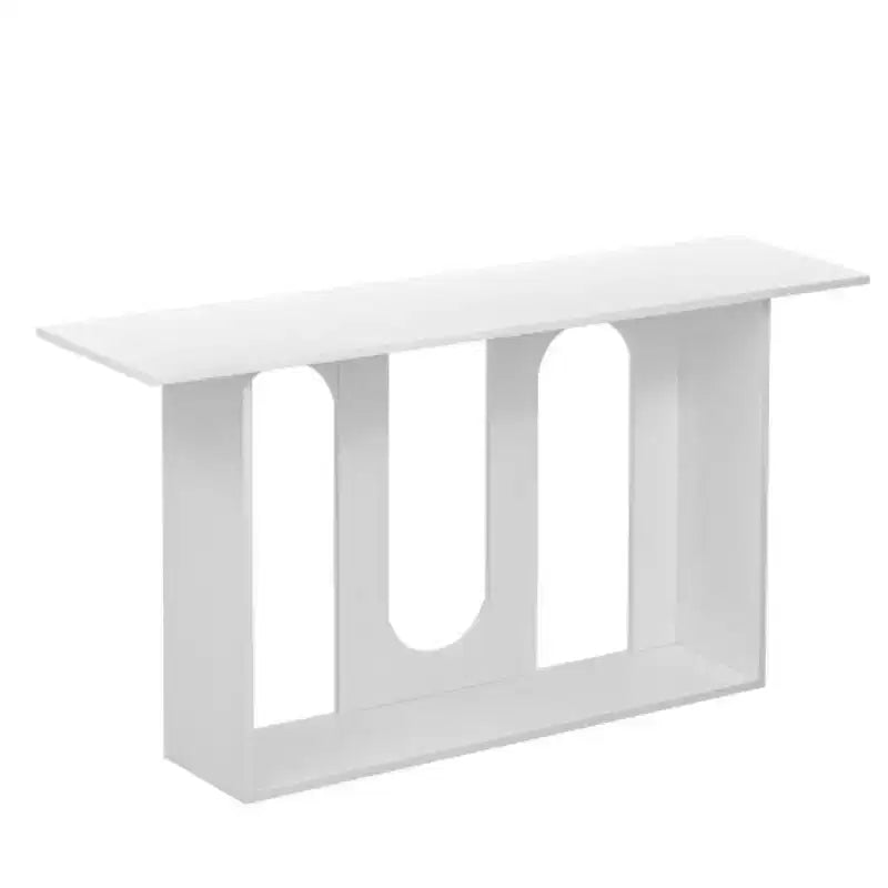 Consolle curvata con ripiano aperto, disponibile nei colori Nero / Blu / Naturale / Bianco, Stile moderno, Montaggio da 1 persona