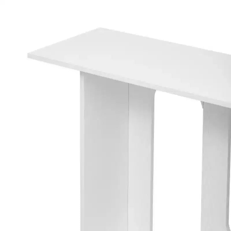 Consolle curvata con ripiano aperto, disponibile nei colori Nero / Blu / Naturale / Bianco, Stile moderno, Montaggio da 1 persona