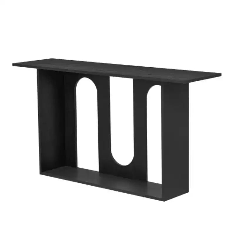 Consolle curvata con ripiano aperto, disponibile nei colori Nero / Blu / Naturale / Bianco, Stile moderno, Montaggio da 1 persona
