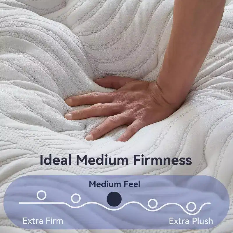 Materasso ibrido grigio medio-rigido, in memory foam e molle insacchettate da 30 cm, 1 persona (matrimoniale alla francese/matrimoniale standard/king size)