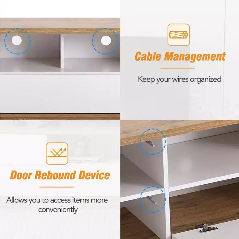 Mobile Porta TV da Fattoria per TV fino a 80", in Legno, con Ante Contenitore