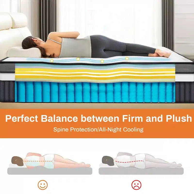 Materasso in memory foam bianco medio rigido, 14 pollici, queen, per 2