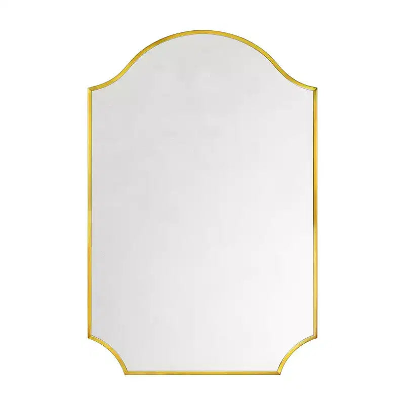 Specchio da parete smerlato ad arco in oro spazzolato, 24x36, singolo