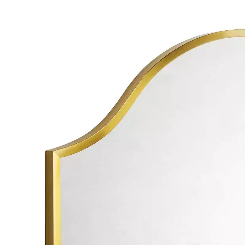 Specchio da parete smerlato ad arco in oro spazzolato, 24x36, singolo