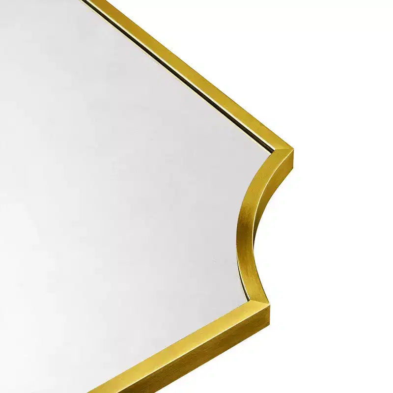 Specchio da parete smerlato ad arco in oro spazzolato, 24x36, singolo