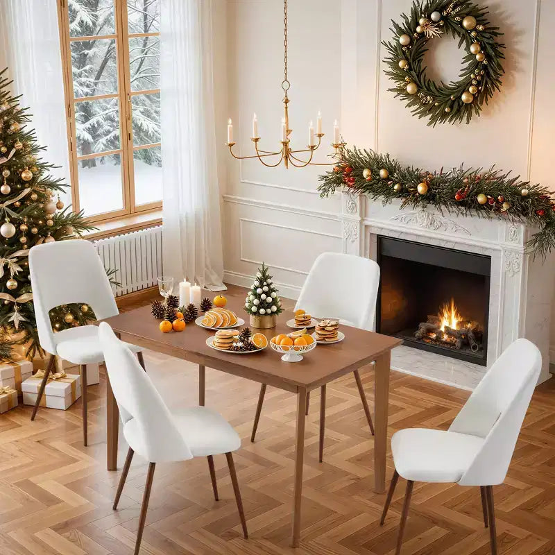 Tavolo da pranzo rettangolare in legno marrone, 4 posti, 119 cm