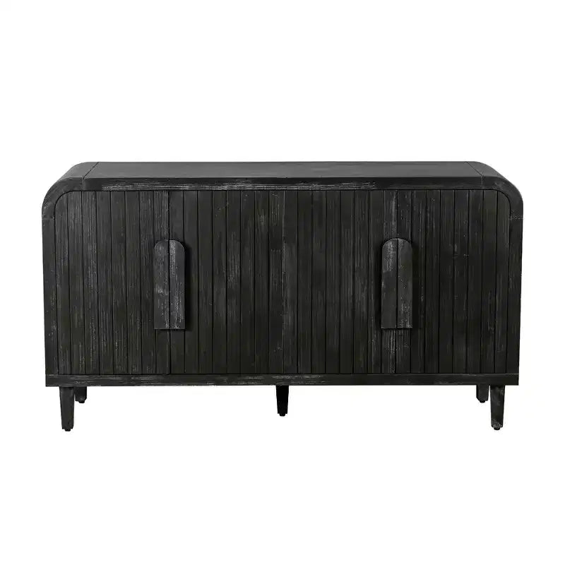 Madia curva a 4 ante Farmhouse da 150 cm – Nero antico / Naturale antico