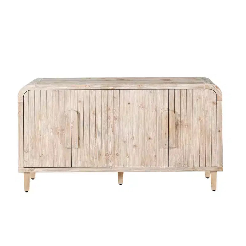 Madia curva a 4 ante Farmhouse da 150 cm – Nero antico / Naturale antico