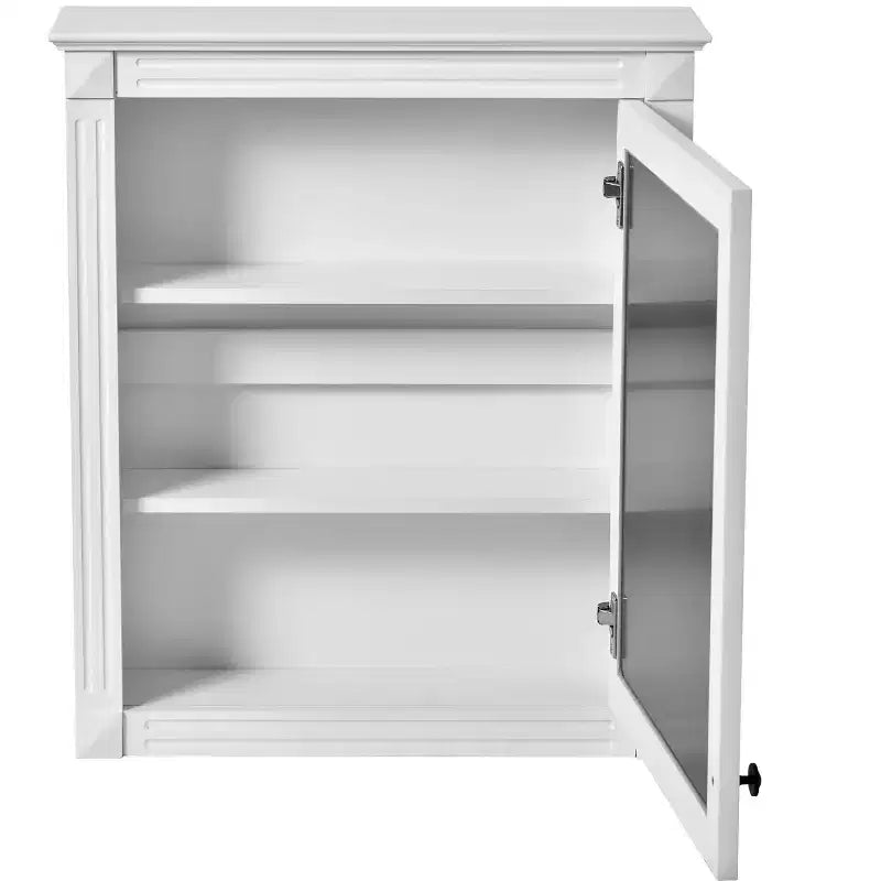 Armadietto a specchio da bagno montato a parete blu/grigio/bianco con ripiano regolabile - Anta singola