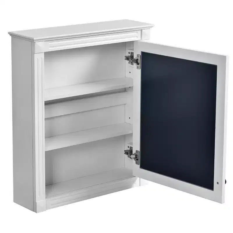 Armadietto a specchio da bagno montato a parete blu/grigio/bianco con ripiano regolabile - Anta singola